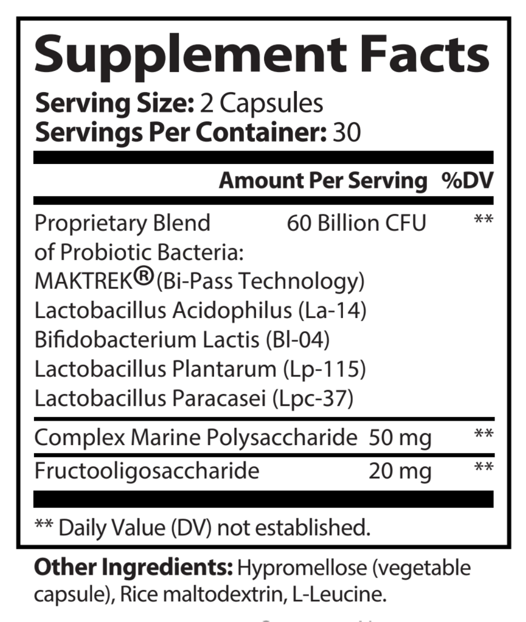 GSA Probiotic 60B